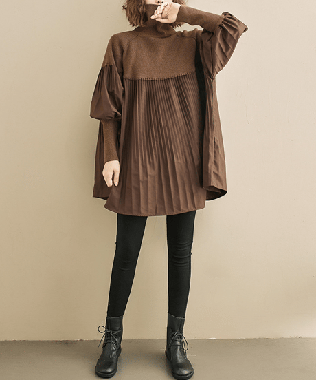 pleated docking tunic / 2color　hm2656