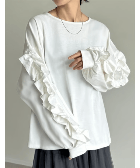ruffle sleeve pullover / 2color　hm2658