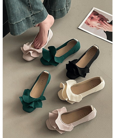 ribbon knit flats / 4color　hm2844