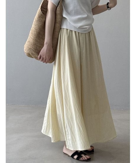 pleated maxi skirt / 4color　hm2324