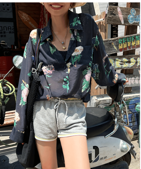 botanical sheer shirt / 2color　hm1882