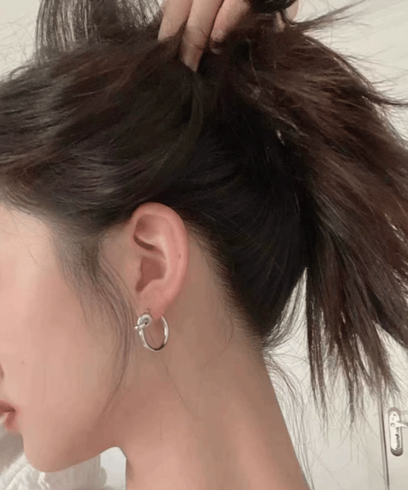 knot hoop pierce / 3color　hm2681