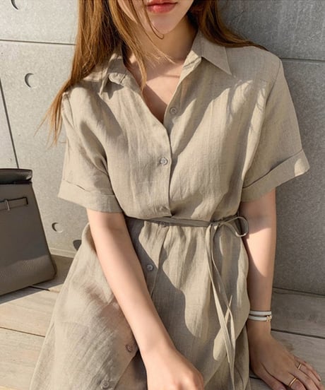 belted shirt dress / 3color　hm2982