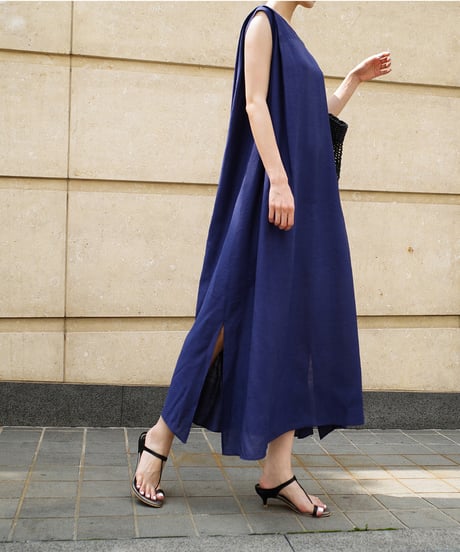 sleeveless long dresses / 2color　hm1379