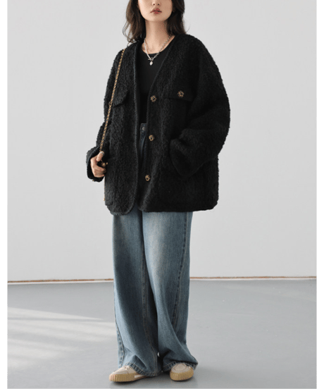 tweed trim jacket / 2color　hm2711