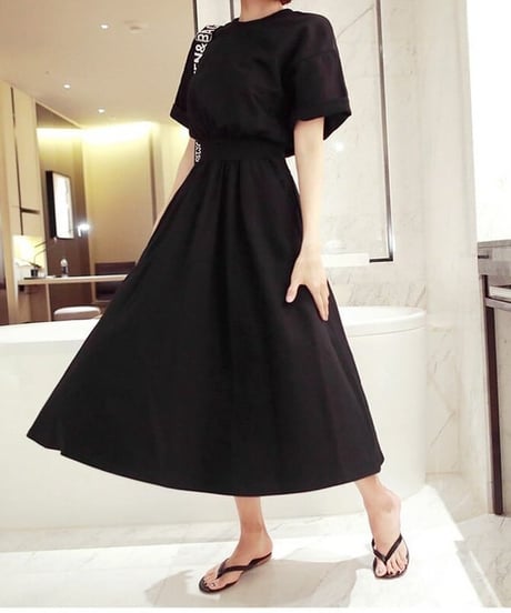 soft jersey midi dress / 2color　hm2113