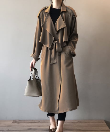 drape trench coat / 2color　hm2040