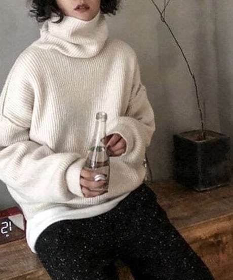 turtleneck knit tip / 2color　hm1730