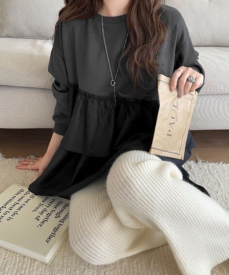 tiered peplum pullover / 2color　hm2653