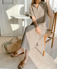 belted shirt dress / 3color　hm2982