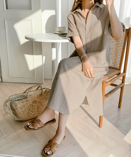 belted shirt dress / 3color　hm2982