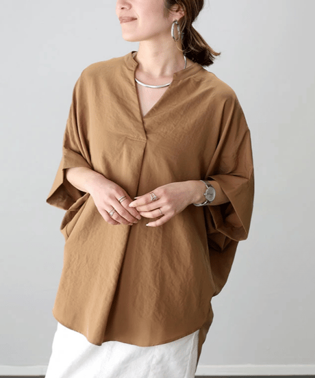 v-neck loose shirt / 8color　hm2893