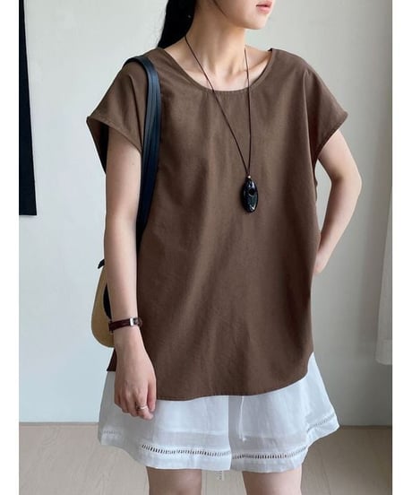 v-back flare blouse / 2color　hm2405