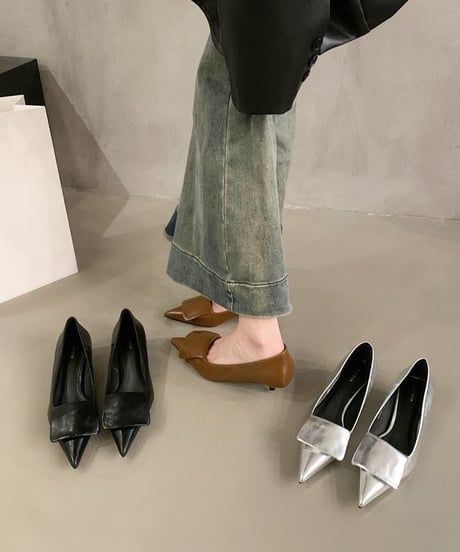 pointed toe design pumps / 4color　hm1904