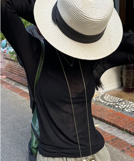 slim fit bottoming shirt / 2color　hm1037