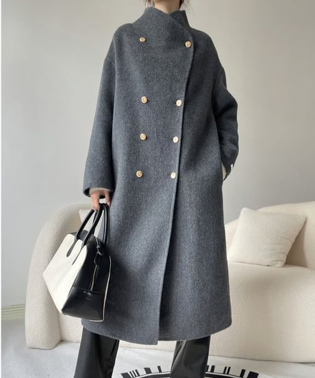 W-button long coat / 3color　hm1850