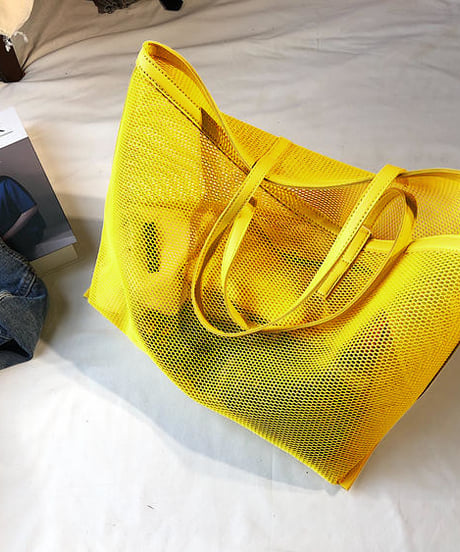 mesh open tote bag / 2color　hm1571