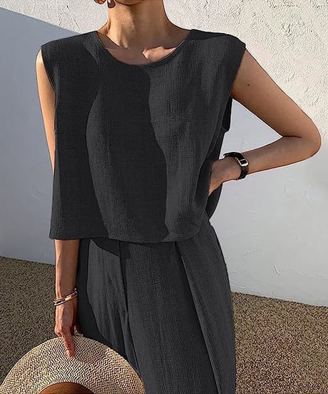 sleeveless suit setup / 3color　hm1485