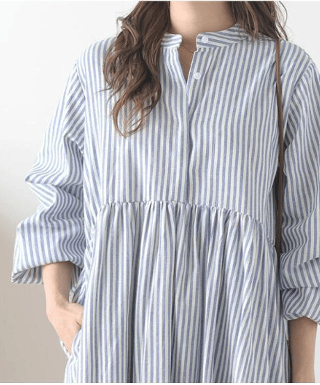 striped shirt dress / 3color　hm2926