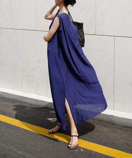 sleeveless long dresses / 2color　hm1379