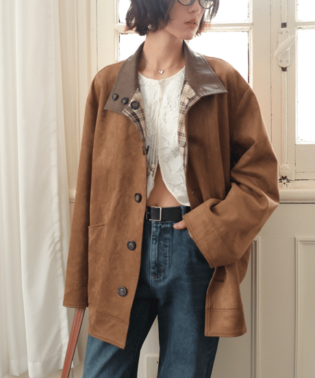 reversible plaid coat　hm2747