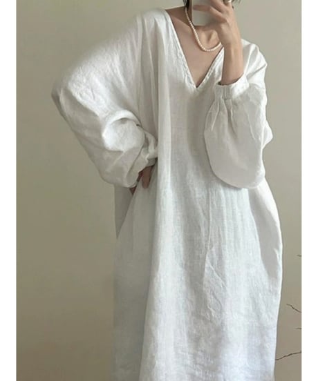 v-neck maxi dress / 2color　hm2537