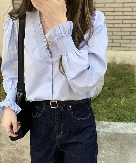 french puff blouse / 2color　hm2930