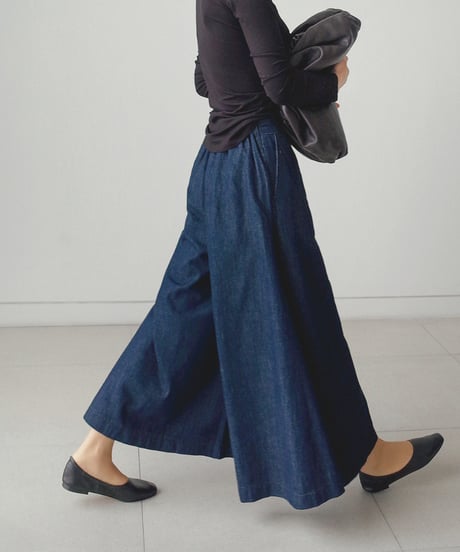 denim gaucho pants　hm1378