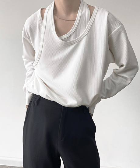 tank layered top / 2color　hm1735