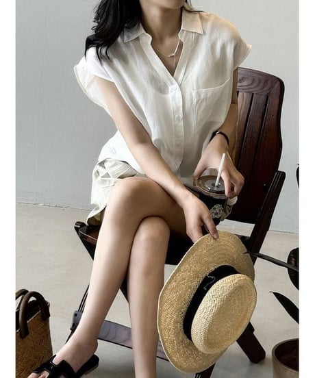 linen casual shirt / 2color　hm2288