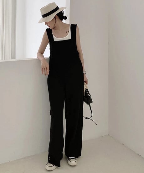 straight saide-slit overalls　hm1409
