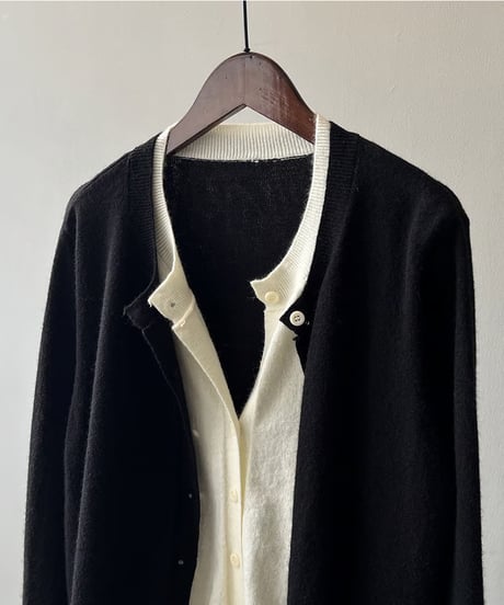 layered knit cardigan / 3color　hm1710