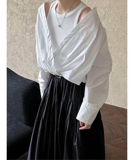 cross wrap shirt / 2color　hm2056