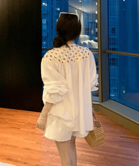 lace blouse / shrots　hm2522
