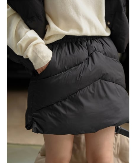 quilting mini skirt / 2color　hm2563
