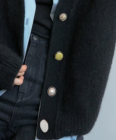 design button knit cardigan　hm1724