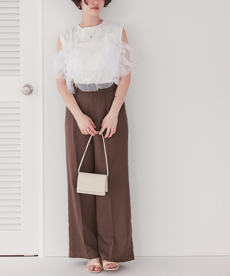 tulle frill top / 3color　hm2984