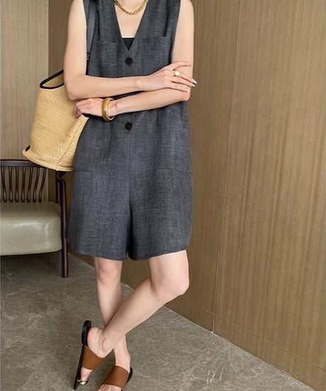 sleeveless romper / 2color　hm2112