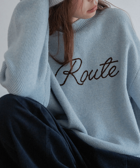 relaxed logo knit / 4color　hm2804