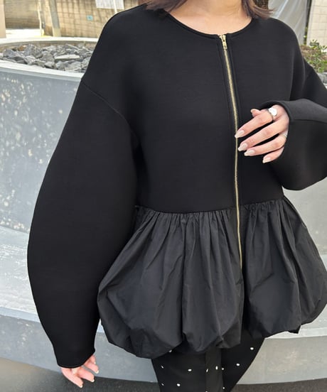 peplum zip-up top / 2color　hm2646