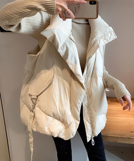 oversized padded vest / 3color　hm2720