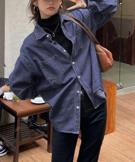 denim oversized shirts　hm1930