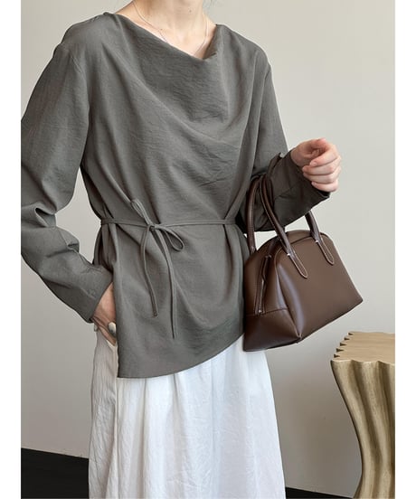 waist ribbon blouse / 3color　hm2049