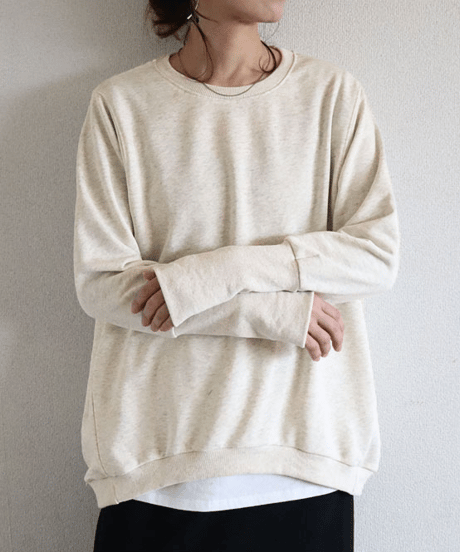 long ribbed sweatshirt  / 19color　hm2641