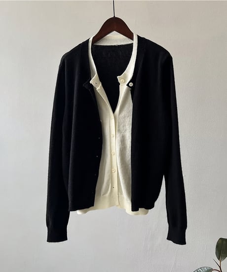 layered knit cardigan / 3color　hm1710