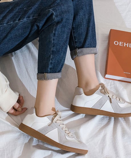 natural bicolor sneakers　hm1738