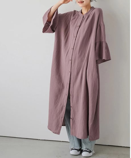 relaxed shirt dress / 4color　hm2955