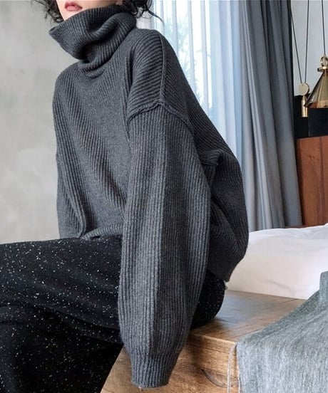 turtleneck knit tip / 2color　hm1730