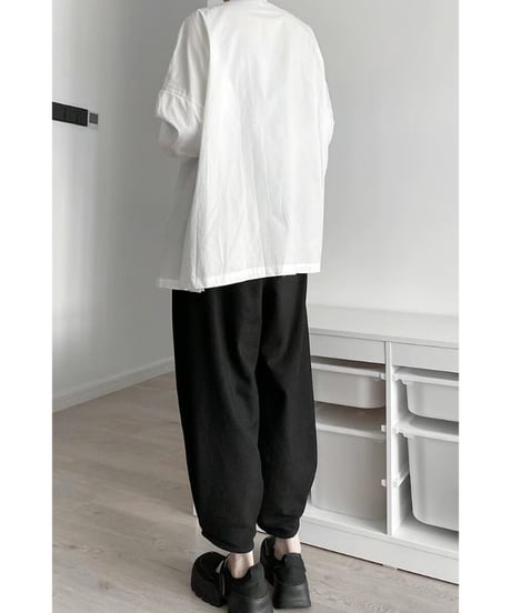 asymmetrical shirt / 2color　hm2505