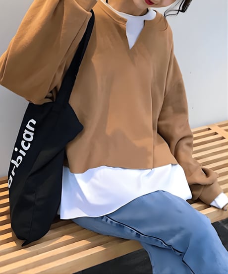 v-neck sweat top / 2color　hm2606